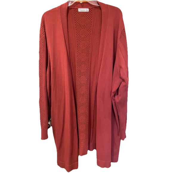 89th & Madison Sweaters - 89th & MADISON Womens Orange Rust Cardigan Sweater Sz S Open Front Long Sleeve